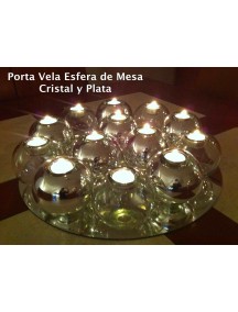 Portavela Esfera Mesa Cristal